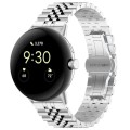 For Google Pixel Watch 2 / Pixel Watch Seven Beads Stainless Steel Metal Watch Band(Silver)