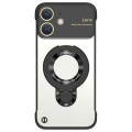For iPhone 12 Frameless MagSafe Magnetic Holder Phone Case(Black)