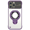 For iPhone 12 Pro Max Frameless MagSafe Magnetic Holder Phone Case(Purple)