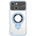 For iPhone 13 Frameless MagSafe Magnetic Holder Phone Case(Blue)