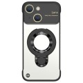 For iPhone 14 Frameless MagSafe Magnetic Holder Phone Case(Black)