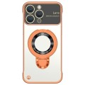 For iPhone 14 Pro Frameless MagSafe Magnetic Holder Phone Case(Orange)