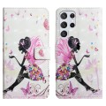 For Samsung Galaxy S24 Ultra 5G Oil Embossed 3D Drawing Leather Phone Case(Flower Fairy)