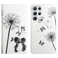 For Samsung Galaxy S24 Ultra 5G Oil Embossed 3D Drawing Leather Phone Case(Couple Dandelion)