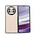 For Huawei Mate X5 Woven Texture Folding PU Phone Case(Gold)