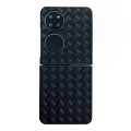 For Huawei P50 Woven Texture Folding PU Phone Case(Black)