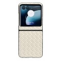 For Motorola Razr 40 Ultra Woven Texture Folding PU Phone Case(Gold)
