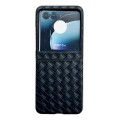 For Motorola Razr 40 Ultra Woven Texture Folding PU Phone Case(Black)