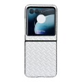 For Motorola Razr 40 Ultra Woven Texture Folding PU Phone Case(White)