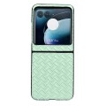For Motorola Razr 40 Ultra Woven Texture Folding PU Phone Case(Green)