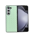 For Samsung Galaxy Z Fold5 Woven Texture Folding PU Phone Case(Green)