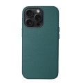 For iPhone 15 Pro Lamb Grain PU Back Cover Phone Case(Dark Green)