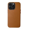 For iPhone 15 Pro Lamb Grain PU Back Cover Phone Case(Brown)