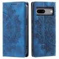 For Google Pixel 7a Totem Embossed Magnetic Leather Phone Case(Blue)
