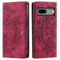 For Google Pixel 7a Totem Embossed Magnetic Leather Phone Case(Red)