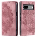 For Google Pixel 7a Totem Embossed Magnetic Leather Phone Case(Rose Gold)