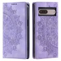 For Google Pixel 7 Totem Embossed Magnetic Leather Phone Case(Purple)