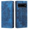 For Google Pixel 6a Totem Embossed Magnetic Leather Phone Case(Blue)