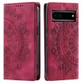 For Google Pixel 6a Totem Embossed Magnetic Leather Phone Case(Red)