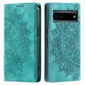 For Google Pixel 6a Totem Embossed Magnetic Leather Phone Case(Green)