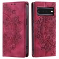 For Google Pixel 6 Pro Totem Embossed Magnetic Leather Phone Case(Red)