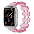 For Apple Watch Series 3 42mm Stretch Resin Watch Band(Transparent Pink)