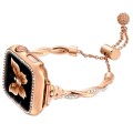 For Apple Watch SE 2023 40mm Twist Bracelet Diamond Metal Watch Band(Rose Gold)