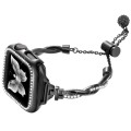 For Apple Watch Series 3 42mm Twist Bracelet Diamond Metal Watch Band(Black)
