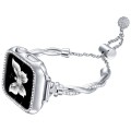 For Apple Watch Series 3 42mm Twist Bracelet Diamond Metal Watch Band(Silver)