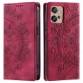 For Motorola Moto G32 Totem Embossed Magnetic Leather Phone Case(Red)