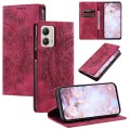 For Motorola Moto G53 Totem Embossed Magnetic Leather Phone Case(Red)