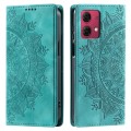 For Motorola Moto G84 Totem Embossed Magnetic Leather Phone Case(Green)