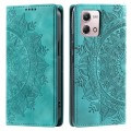 For Motorola Moto G Stylus 2023 4G Totem Embossed Magnetic Leather Phone Case(Green)