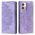 For Motorola Moto G Stylus 2023 4G Totem Embossed Magnetic Leather Phone Case(Purple)