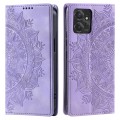 For Motorola Moto G Power 5G 2023 Totem Embossed Magnetic Leather Phone Case(Purple)