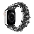 For Apple Watch 6 40mm Beaded Diamond Bracelet Watch Band(Black)