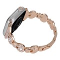 For Apple Watch Series 5 44mm Gourd Diamond Metal Watch Band(Rose Gold)