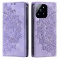 For Xiaomi 14 Pro Totem Embossed Magnetic Leather Phone Case(Purple)