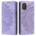 For Xiaomi Redmi Note 11 Global / 11S 4G Totem Embossed Magnetic Leather Phone Case(Purple)