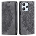 For Xiaomi Redmi 12 4G/5G / Note 12R Totem Embossed Magnetic Leather Phone Case(Grey)