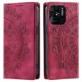 For Xiaomi Redmi 10C 4G Global / 10 India Totem Embossed Magnetic Leather Phone Case(Red)