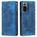 For Xiaomi Redmi Note 10 Pro 4G Global Totem Embossed Magnetic Leather Phone Case(Blue)