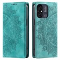For Xiaomi Redmi 11A 4G Global Totem Embossed Magnetic Leather Phone Case(Green)
