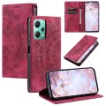 For Xiaomi Redmi Note 12 5G Global Totem Embossed Magnetic Leather Phone Case(Red)