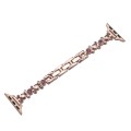 For Apple Watch Series 2 38mm Metal Diamond Bear Chain Watch Band(Rose Gold)