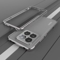 For Xiaomi 14 Pro Aurora Series Lens Protector + Metal Frame Phone Case(Silver Grey)