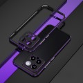 For Xiaomi 14 Aurora Series Lens Protector + Metal Frame Phone Case(Black Purple)