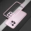 For Xiaomi 14 Aurora Series Lens Protector + Metal Frame Phone Case(Pink Silver)