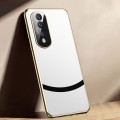 For Honor 80 Pro Gilt Leather Electroplated Phone Case(White)