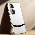 For Honor 90 Pro Gilt Leather Electroplated Phone Case(White)